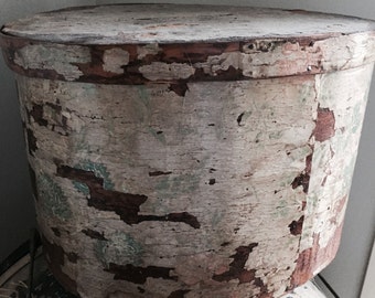 Antique Wall Paper Box, 1800s the most beautiful wall paper box