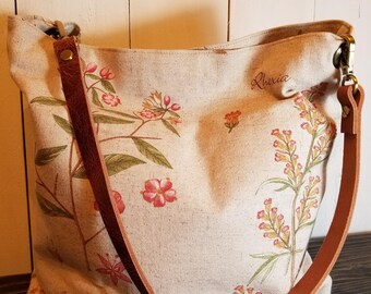 Hobo bag, Bucket bag, summer Tote, Bags and purses, Handmade, Linen tote bag, Women's handbag, shoulder bag,