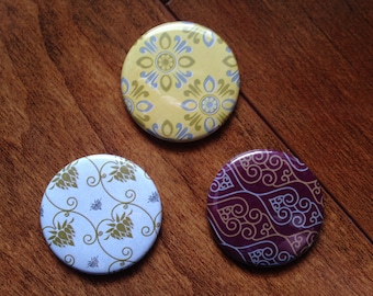 Wallpaper Origami Button / Magnet Set of 3
