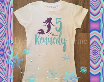 Mermaid birthday shirt