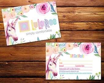 Unicorn Gift Certificate, Surprise gift, Certificate, LipSense gift Card, Cash, Certificate surprise,Printable Business , Pop Up Shop Cards
