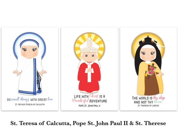 Set Of 12 Saint Cards Kids Saint Cards First Communion Gift Set Of 12 Saint Cards Kids Saint Cards First Communion Gift