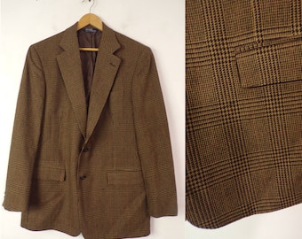 90s Polo Ralph Lauren Brown Tweed Blazer Mens Size 42L,Wool Blend Blazer,Brown & Black Tweed, Tweed Sport Coat, Ralph Lauren, Classic Blazer