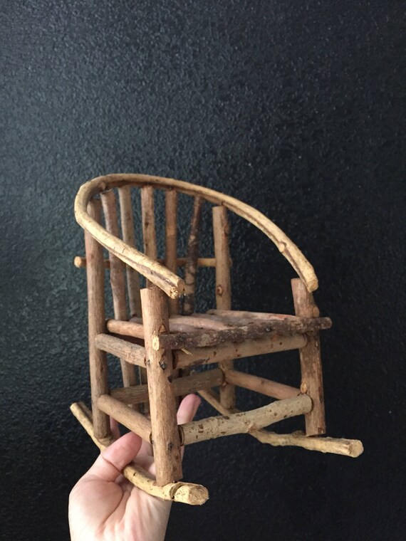 vintage wood rocking chair planter / plant stand / doll chair