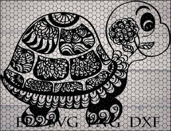 Download Zentangle svg file / animal mandala svg / zentangle turtle svg