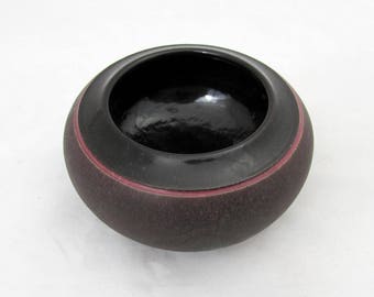 Joyce Furney Purple Small Pottery Bowl Vase - 2.5" x 5" - signed 1986