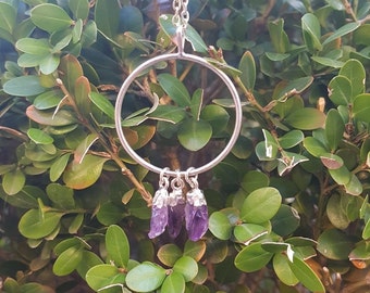 Amethyst Necklace with 18" Chain, Amethyst, Amethyst Pendant, Amethyst Necklace, Energy Necklace, Crown Chakra Necklace