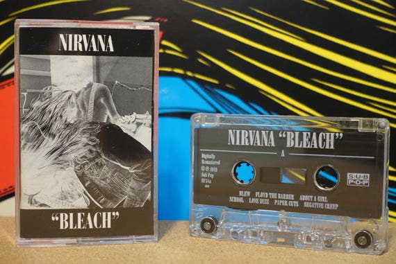 Bleach by Nirvana Vintage Cassette Tape