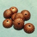 10 Vintaj Copper Acorn Bead Caps-12.5mm, Hand Finished, Copper Bead Cap, Vintaj Bead Cap