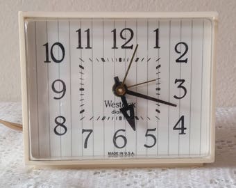 Vintage Westclox Dialite Electric Alarm Clock, Vintage Electric Alarm Clock, Vintage Westclox Destiny Dialite Electric Alarm Clock