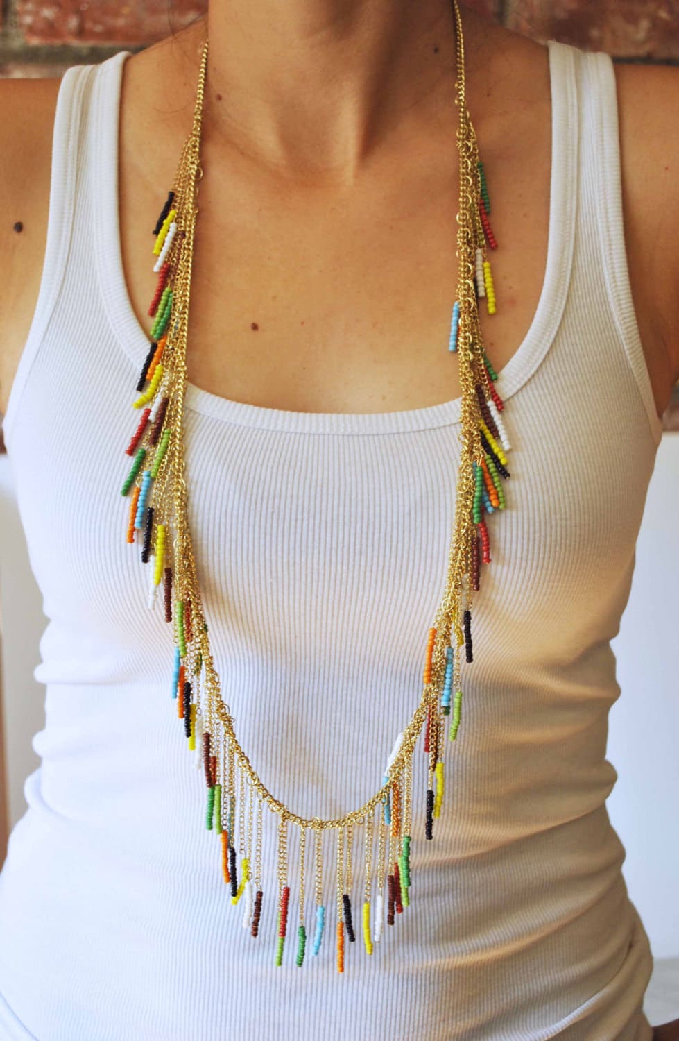 Native American beaded look NECKLACE.....Colorful beads with