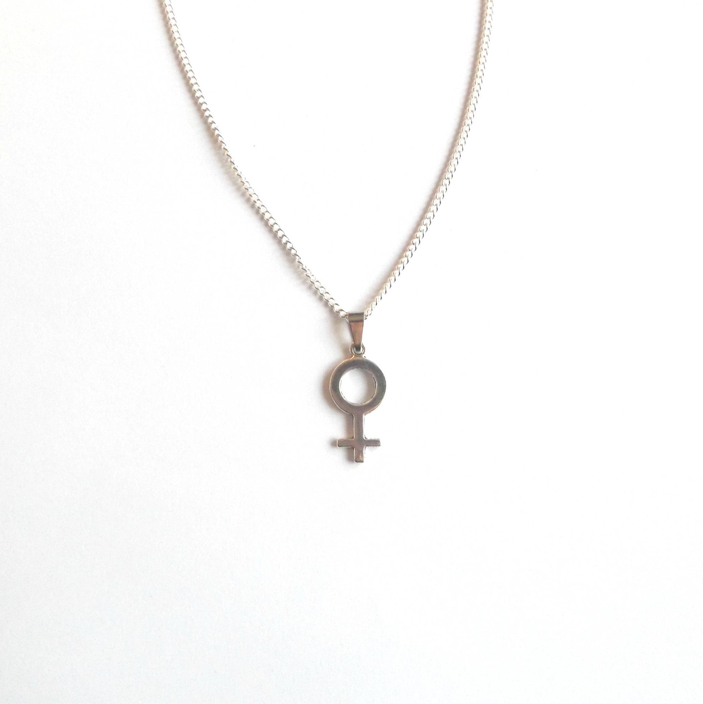 Large Feminist Symbol Necklace Venus Symbol Necklace