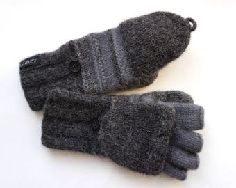 convertible mittens, felted wool mittens