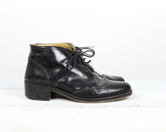 90s GIRAUDON WINGTIP BOOTS lace up size 39