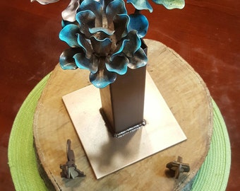Hand made decorative Metal flower - Valentines Day - Mothers Day - Anniversary - Wedding - Metal bouquet - Steel Flower - Steampunk - Xmas