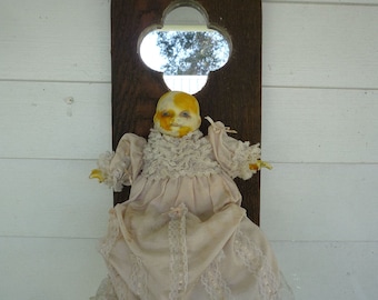 Yellowed I Never Seem To Cry Much Anymore Art Doll by Ugly Shyla