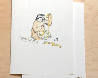 Belated Birthday Card Sloth