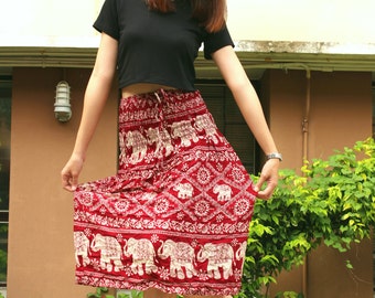 Red dress Thai dress Harem dress Hippie dress Boho dress Bohemian dress Gypsy dress Elephant dress