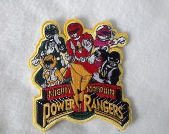 Vtg Mighty Morphin Power Rangers Patch 4.5 in Iron on Embroidered