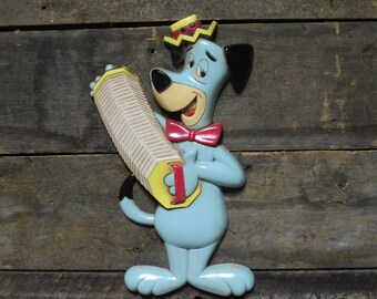 Vintage Resin Huckleberrry Hound Wall Decor, 1978 Dart Kids Room Decor