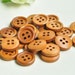 60pcs 15mm Natural Round Wood Button 4 Hole Buttons Light Brown Color MT190