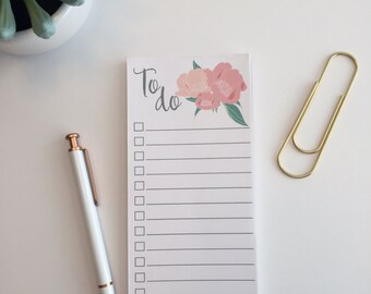To Do List Notepad with Heirloom Floral Design