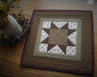 Quilted Table Topper / Quilted Candle Mat / Table Topper / Farmhouse Decor / Primitive Decor / Country Decor / Handmade