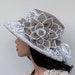 Women sun hats, linen brimmed hats, travel hat, summer hats for women, summer beret with flower, sun hats, sun hat linen summer hat, beret.