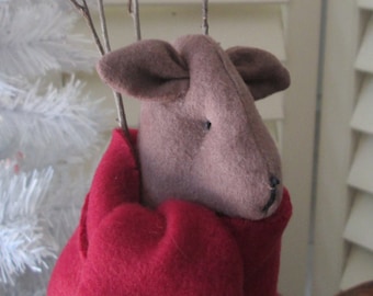 SALE: Primitive Reindeer - Dasher - Reindeer Decoration - Holiday Room Decor - Primitive Christmas Decoration - Winter Room Accent