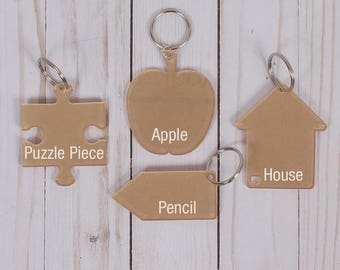 NEW LOWER PRICE!! Clear Acrylic Keychains. Lots of Shapes Available.
