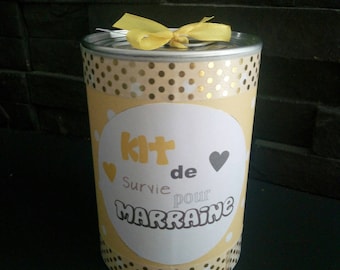 Survival kit for customizable gift godmother to be godmother