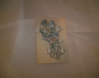 rare silk satin antique authentic ribbon work pansy pin