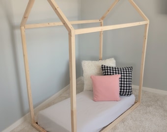 Toddler Bed, Crib Size, Made In Canada, Toddler Floor Bed, Toddler Bedding, Toddler House Bed, Toddler Bed Frame, Toddler House Bed Frame