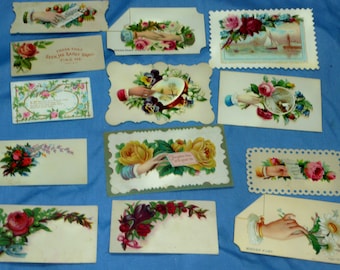 13 Vintage Victorian Business Calling Cards Some With Stickers, CC3