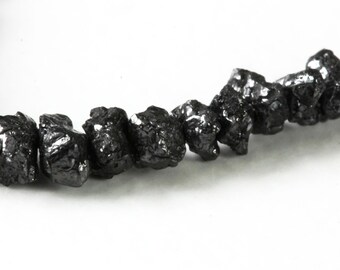 Rough Diamond Beads BLACK Rough Nugget Diamond, Your Choice of 1,2,4,6, 8,or 10 Diamonds Luxe Uncut 1.8 to 3.5mm, Center Drilled Diamonds KJ