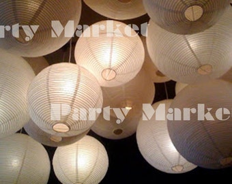 48 Paper Lanterns Led Set Mixed Size White Color Round Lamp Shade Floral Wedding Party DIY 48 Paper Lanterns Led Set Mixed Size White Color Round Lamp Shade Floral Wedding Party DIY