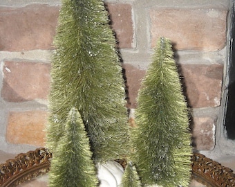 Four Bottle Brush Trees - Hand Dyed in Various Colors