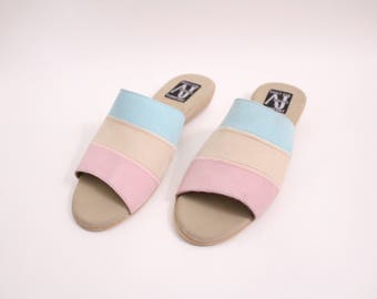 Pastel Stripe 90s Slide Sandal