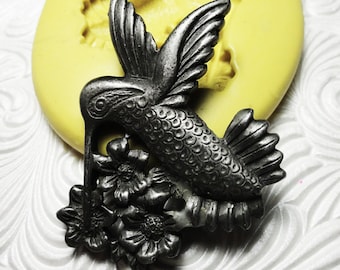 Large HUMMINGBIRD Mold Flexible Silicone Push Mold for Resin Wax Fondant Clay Fimo Ice