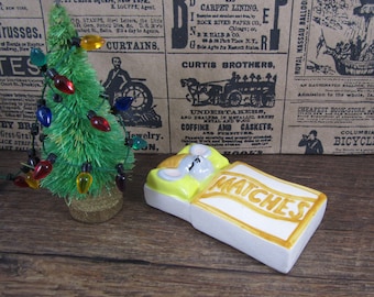 Vintage Mouse in Matchbox Ornament Ceramic Sleeping Mouse in Matchbox Bed Christmas Decoration