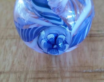 Purple and blue flower pipe - Glass flower pipe - Glass spoon pipe