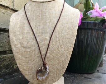 Agate Geode Slice Necklace