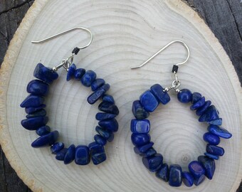 Lapis Lazuli hoop earrings!
