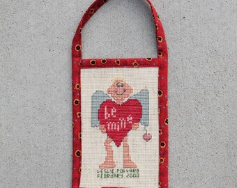 Cross stitch Cupid Valentine stitchery