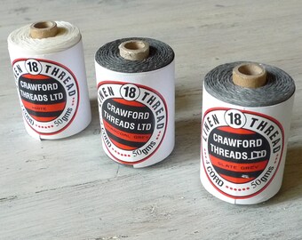 10 meters of Authentic Irish Linen Cord by Crawford, 4-ply Waxed Thread, Various Colors sold in 10 meter (10.9 yard) lengths, Jewellery Cord