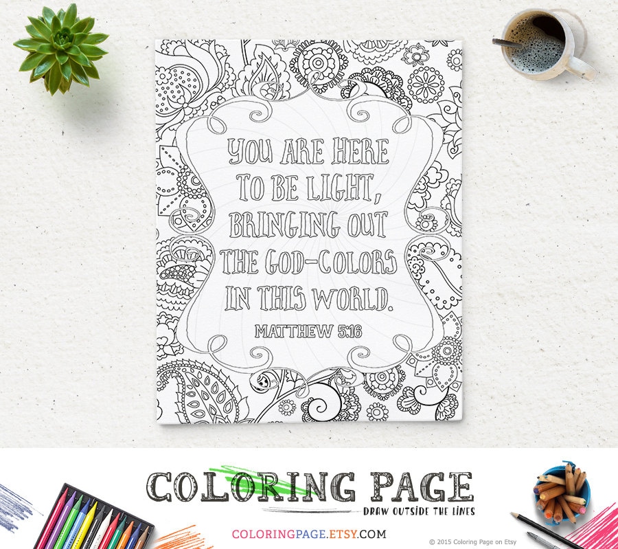 Bible Verse Printable Coloring Page Matthew 516 Instant