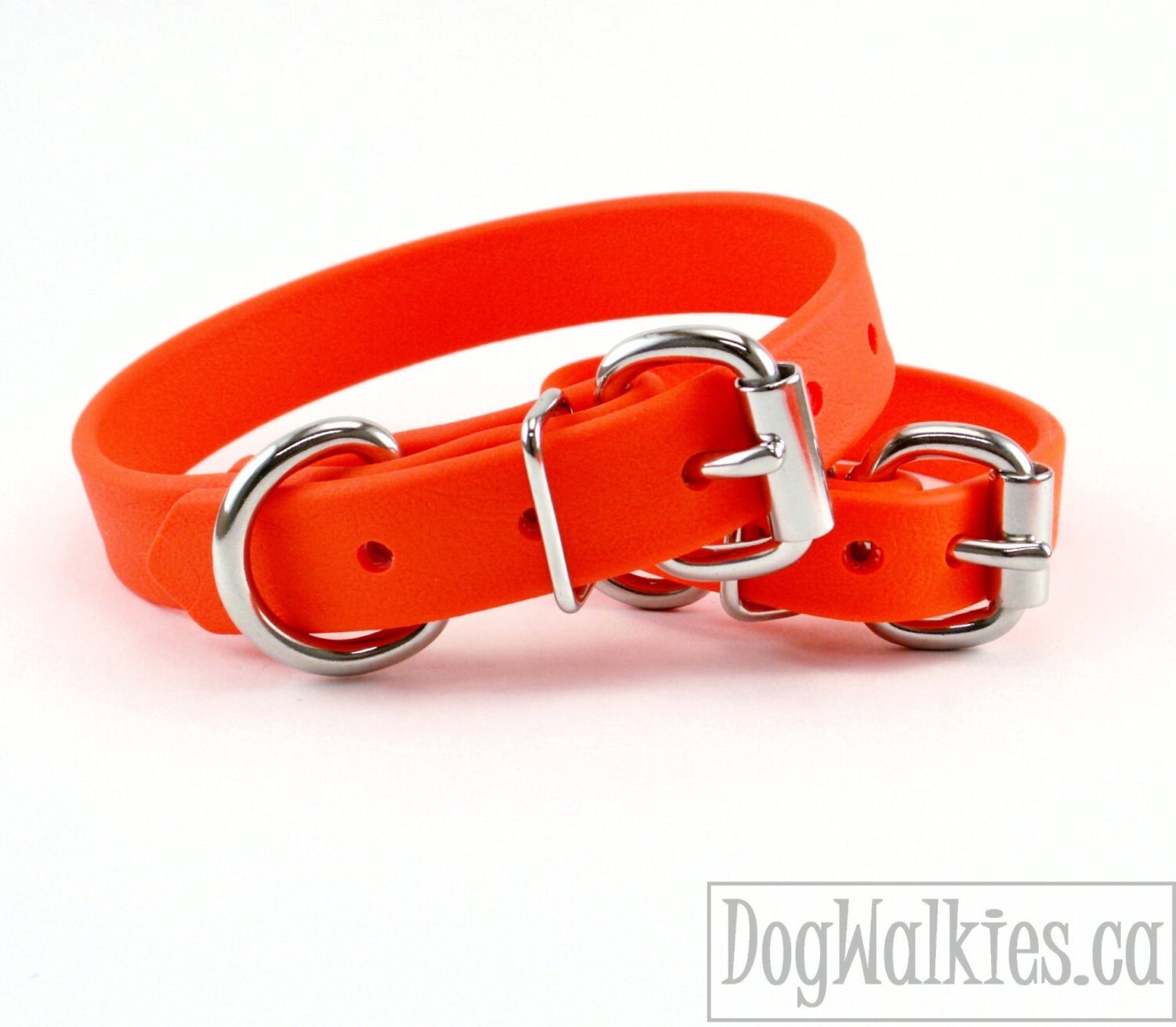 Blaze Orange Leather Dog Collar Blaze Orange Leather Dog Collar