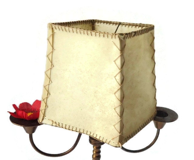 Vintage Leather Lamp Shade leather lampshade