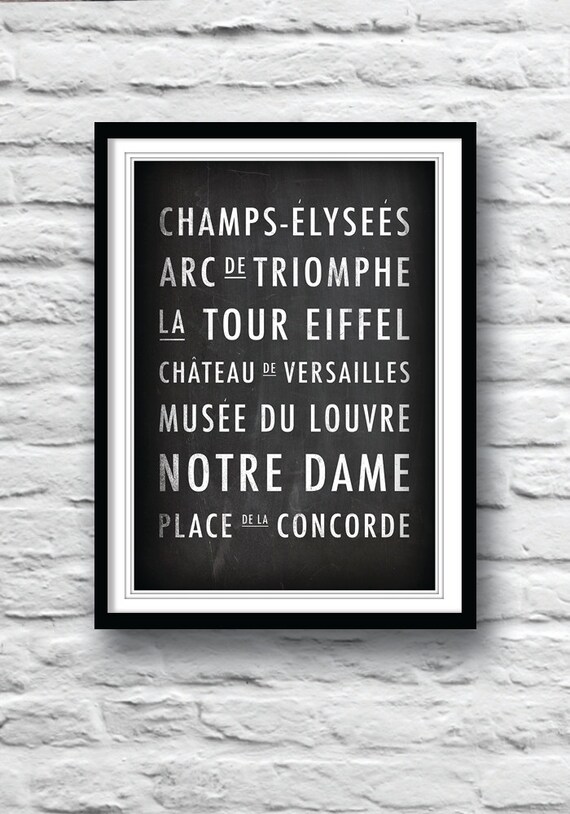Paris decor Paris street sign Paris poster Wall Decor
