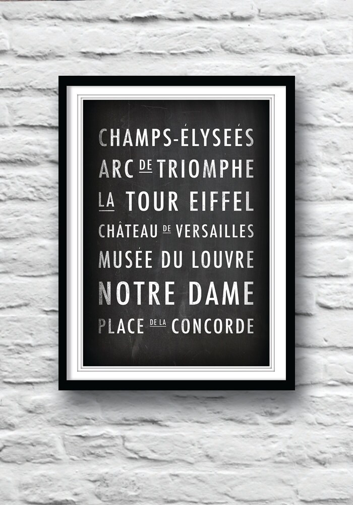Paris decor Paris street sign Paris poster Wall Decor